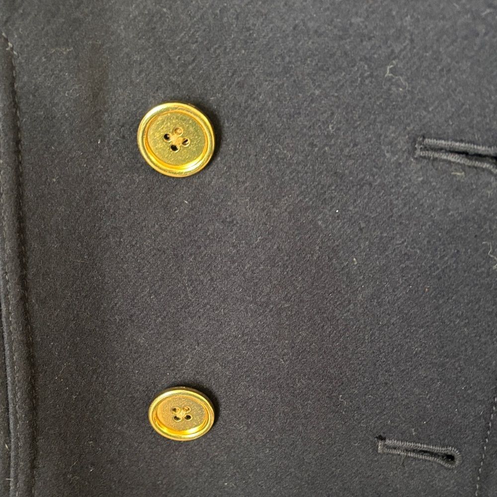 J. Crew Wool & Cashmere Midnight Blue Pea Coat with Gold Buttons Womens Size 4 - Picture 10 of 10